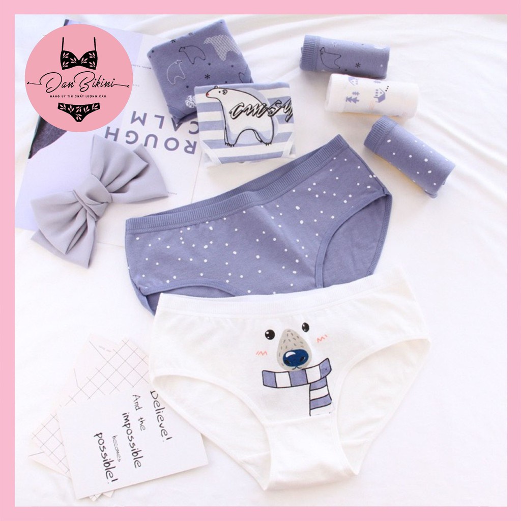 Quần Lót Nữ Cotton Dễ Thương thoáng mát hình gấu đáng yêu mã 0745