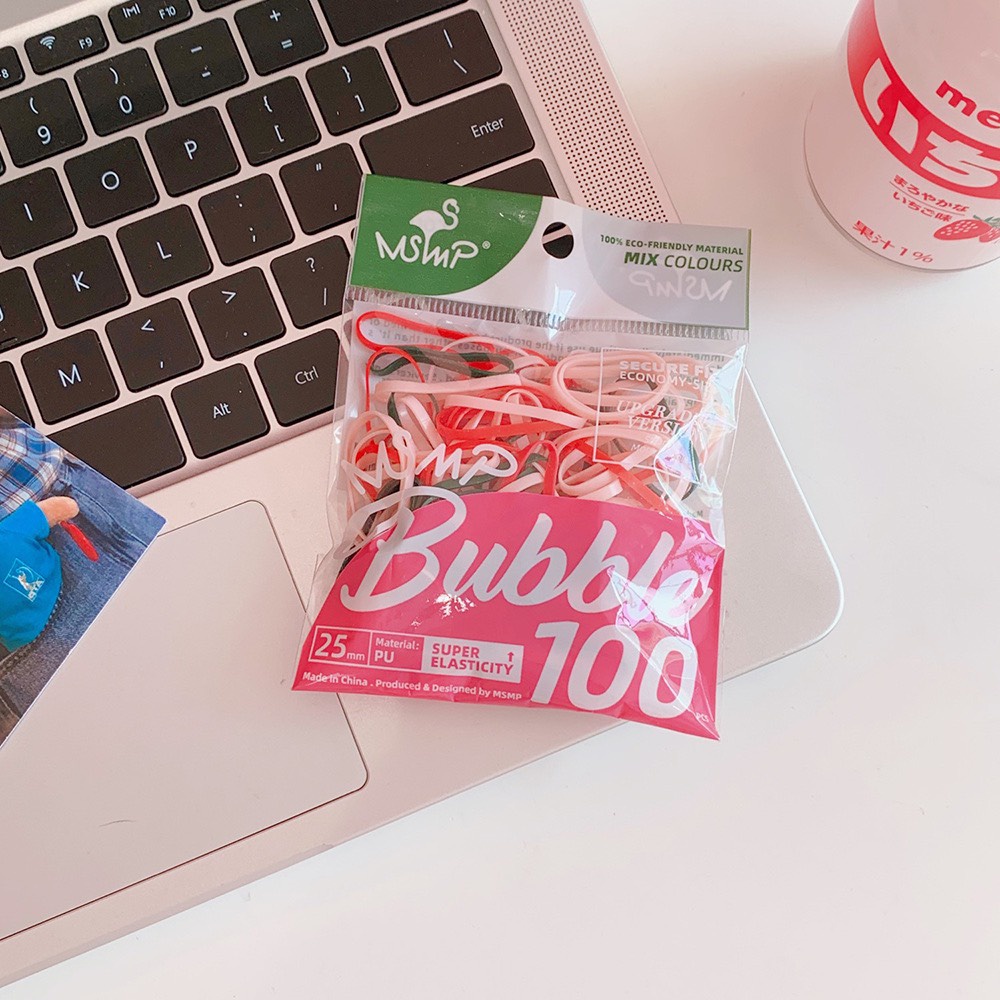 Set 100 dây chun buộc tóc trộn màu cho bạn nữ Sumi