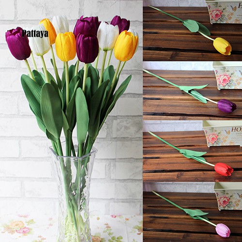 Bó Hoa Tulip Nhân Tạo Bằng Lụa Latex Trang Trí Nhà Cửa / Tiệc Cưới