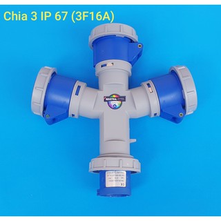 Ổ cắm công nghiệp chia 3 IP 67 (3F16A)