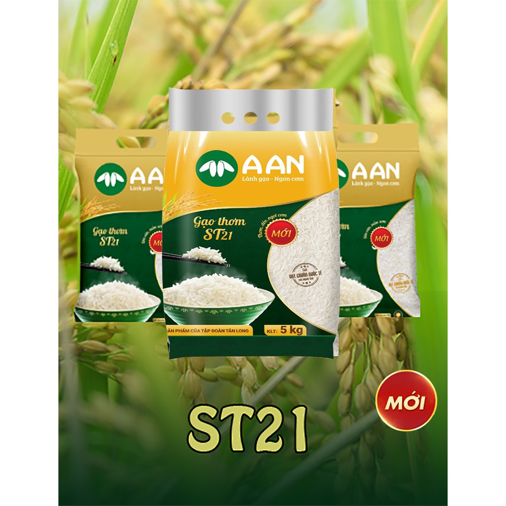 Gạo thơm A An ST21 túi 5kg- HSD LUÔN MỚI