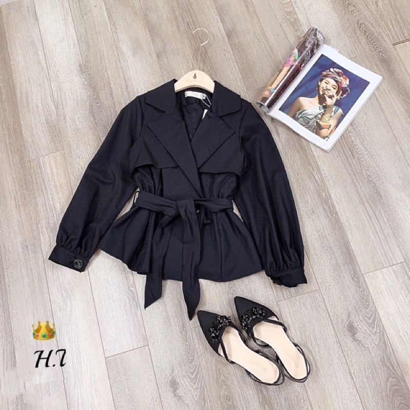 Áo khoác kaki be peplum sz sm