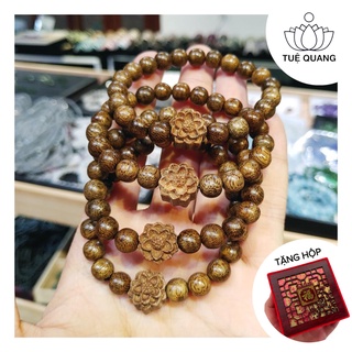 Vòng đeo tay trầm hương tốc việt mix hoa sen trầm tốc 6/8/10/12mm