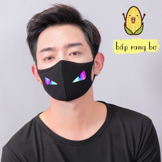 KHẨU TRANG HÀN QUỐC HÌNH CON MẮT PHẢN QUANG 3D - 7 MÀU - VẢI MỀM MỊN