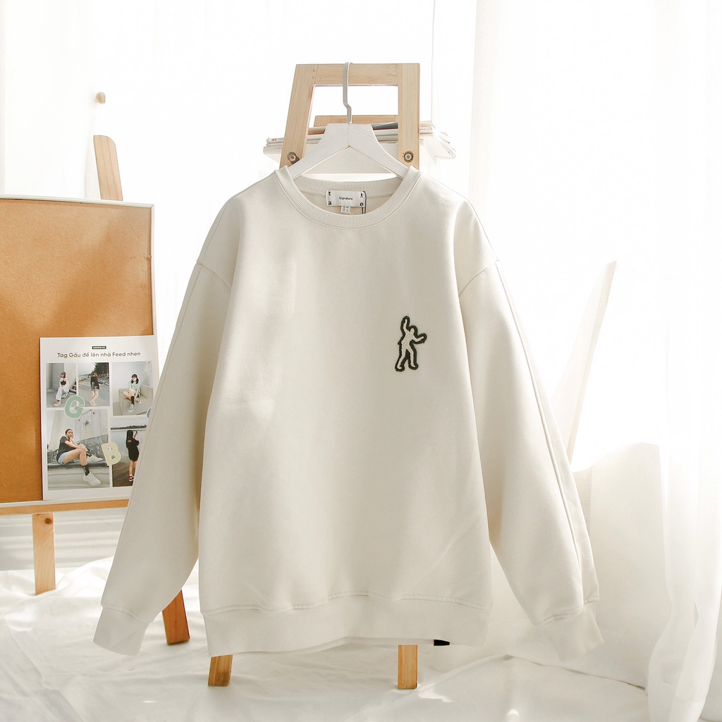 Áo Sweater Tate Nỉ Thêu Logo Lớn Phong Cách Hàn Quốc Nhiều Màu | BigBuy360 - bigbuy360.vn