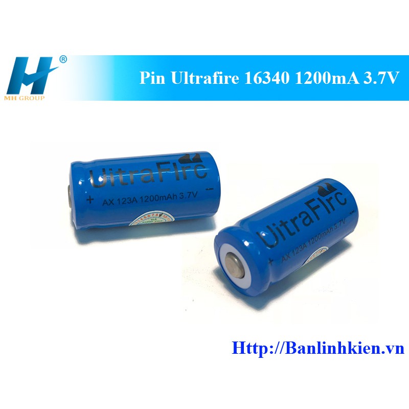 Pin Ultrafire 16340 1200mA 3.7V (Giá 1 Viên)