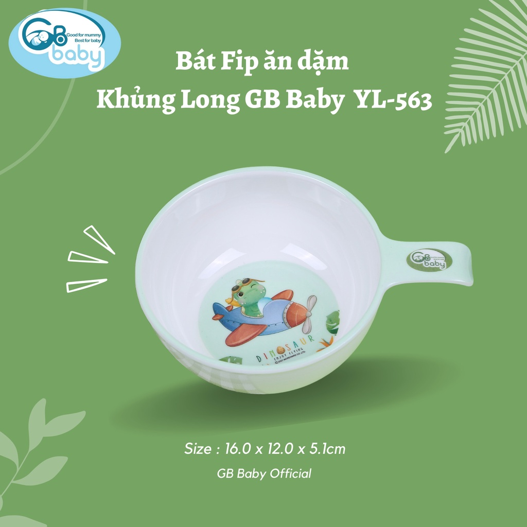 Cốc Bát Ăn Dặm Cho Bé Hình Khủng Long Đáng Yêu GB-Baby Chính hãng.