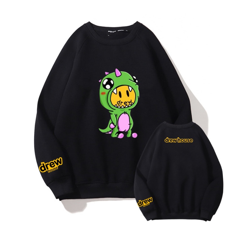 Áo sweeter nỉ nam nữ drew khủng long chất nỉ cotton dầy không xù full size