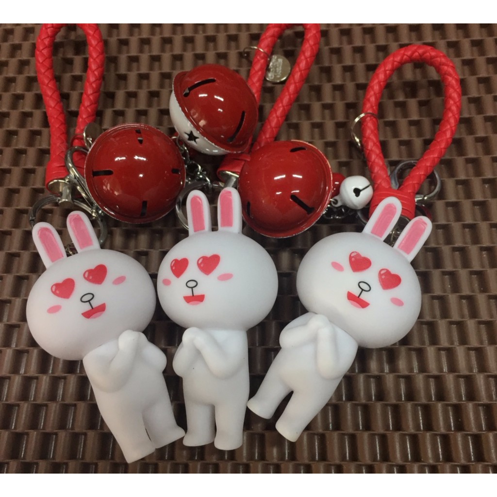 MÓC TREO BALO, TREO CHÌA KHÓA HÌNH THỎ CONY NGỘ NGHĨNH - ĐÁNG YÊU - GẮN CHUÔNG LENG KENG.