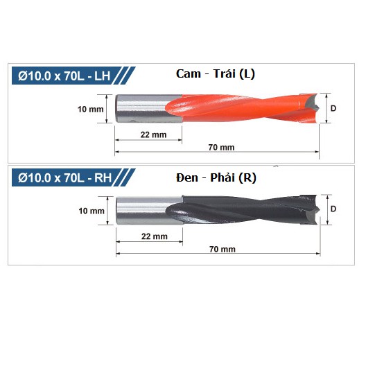 Mũi khoan gỗ liên kết TCT Cam  - Đen  LILT