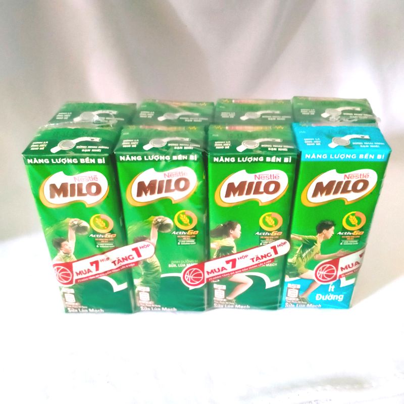 Lốc 8 hộp sữa Milo lúa mạch 180ml