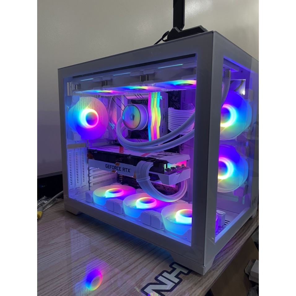 Bộ PC super VIP full trắng 3060 ultrawhite 9 fan led đồng bộ id-cooling cấu hình siêu khủng cân mọi loại game