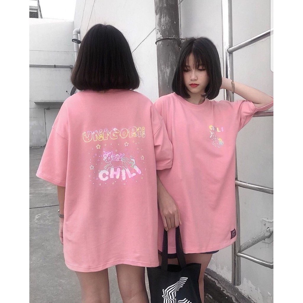 Áo thun Chili cực dễ thương from rộng unisex cao cấp bền màu 1Kenz