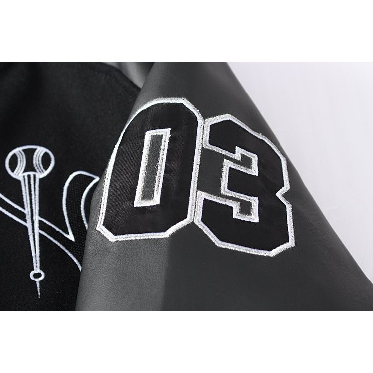 Áo Khoác Bomber Bóng Chày Nam Nữ Nỉ Phối Tay Da Kèm Video+ Ảnh Thật | BigBuy360 - bigbuy360.vn