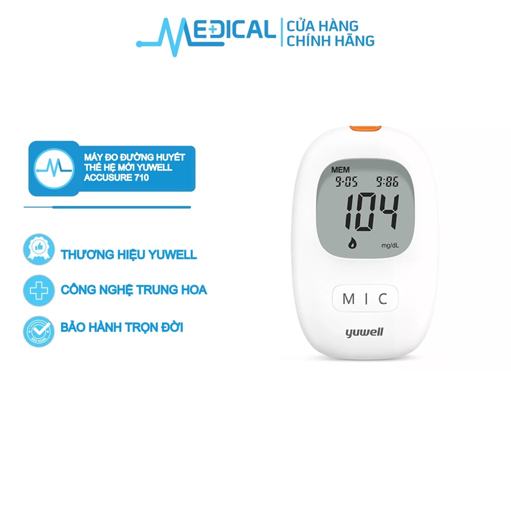 Máy đo đường huyết thế hệ mới YUWELL Accusure 710 ( MG/DL) kiểm tra đường huyết tại gia đình - MEDICAL
