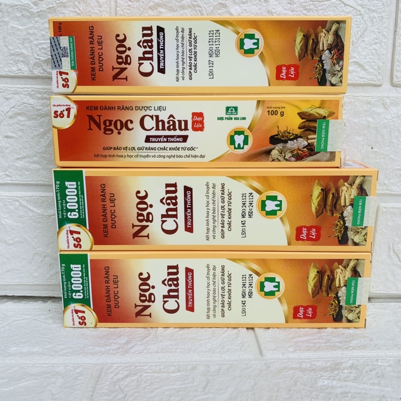 Kem Đánh Răng Dược Liệu Ngọc Châu Tuýp 100g/170g(Cam Kết Hàng Chuẩn )