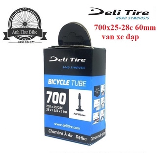 Ruột xe đạp deli tire 700x25 28c 60mm van pháp - van hạt gạo