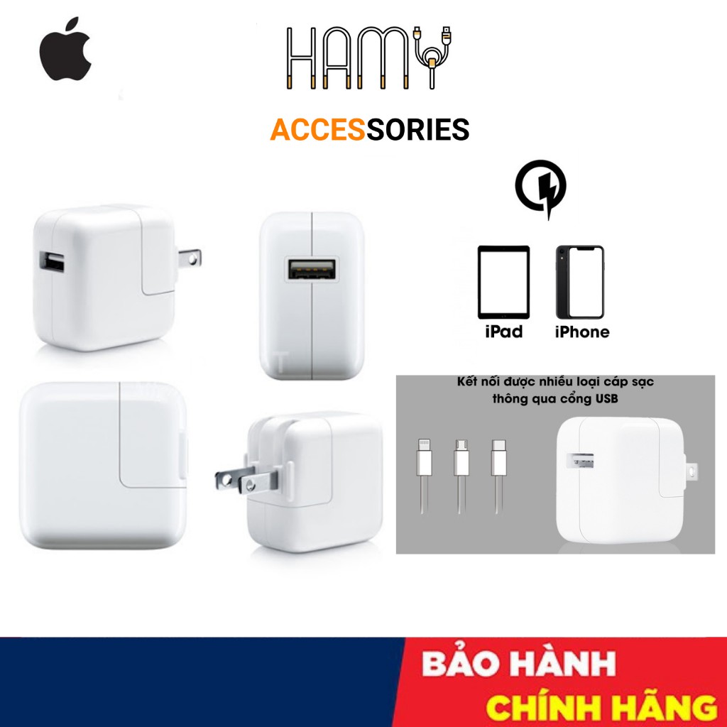 [CHÍNH HÃNG] SẠC NHANH 12W CHO IPAD VÀ IPHONE 1 đổi 1