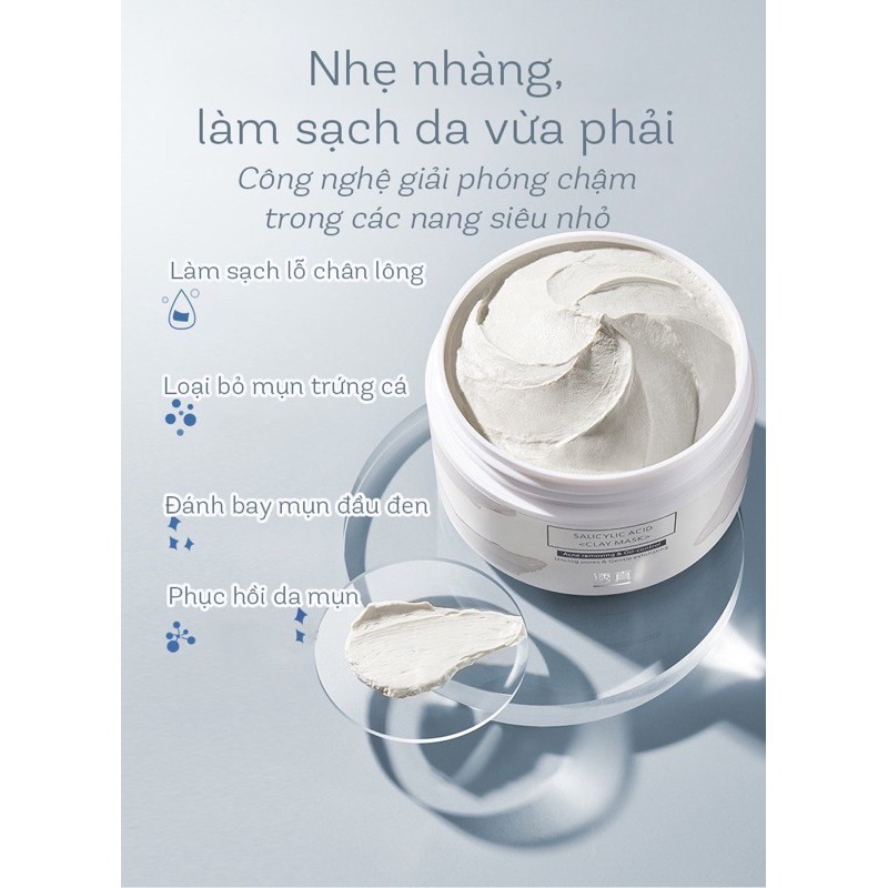 Mặt nạ đất set BHA 0.5% làm sạch sâu, giảm nhờn, giảm mụn đầu đen 110g Lucenbase