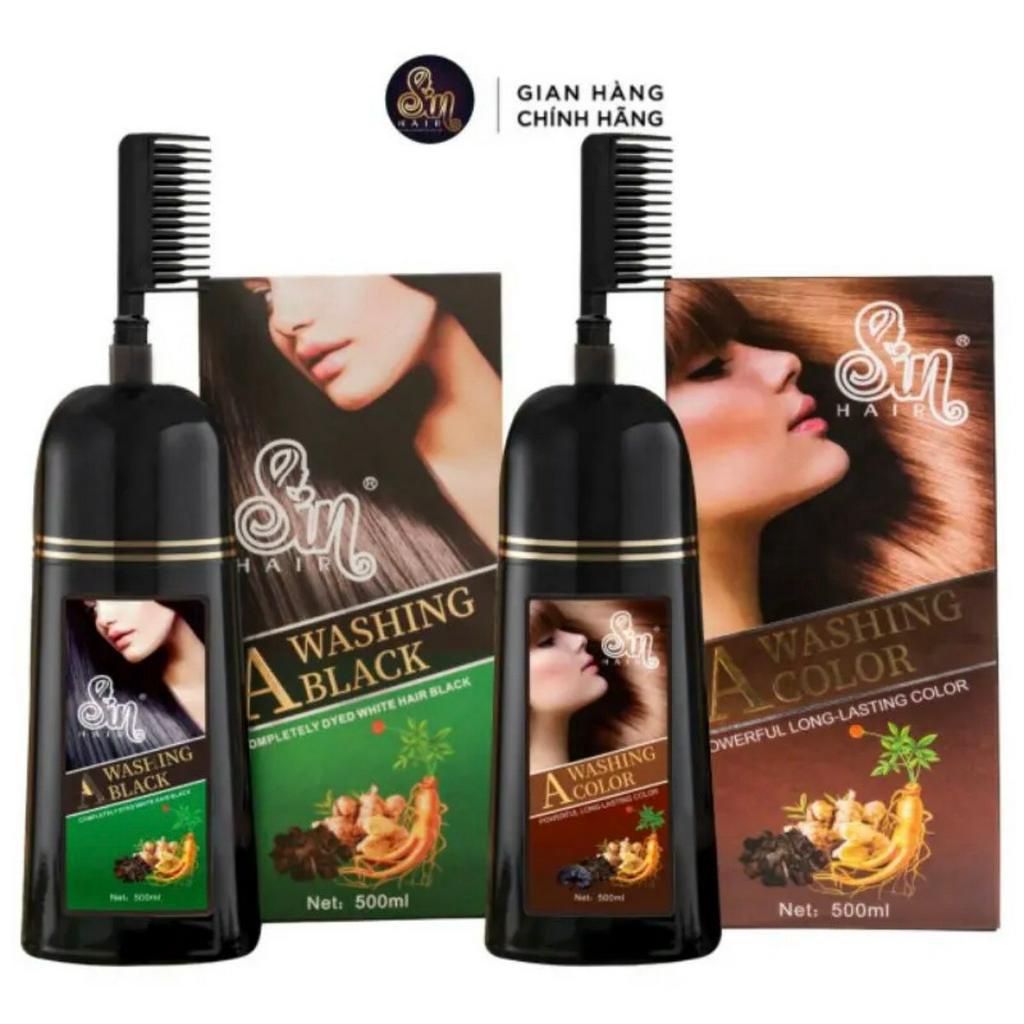 DẦU GỘI PHỦ BẠC SIN HAIR NHẬT BẢN CHÍNH HÃNG 500ML THẢO DƯỢC NHUỘM ĐEN TÓC NÂU TÓC NHÂN SÂM