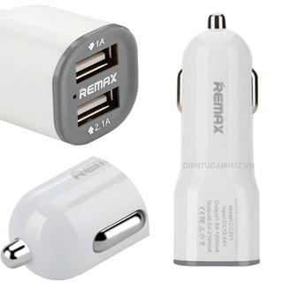 Củ sạc ô tô hãng remax 2 cổng usb