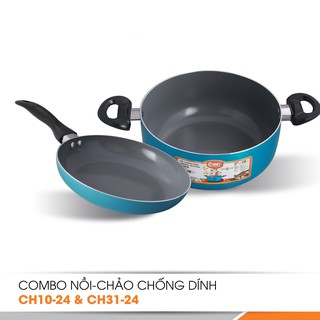 COMBO NỒI VÀ CHẢO CERAMIC COMET CH10-24 & CH31-24