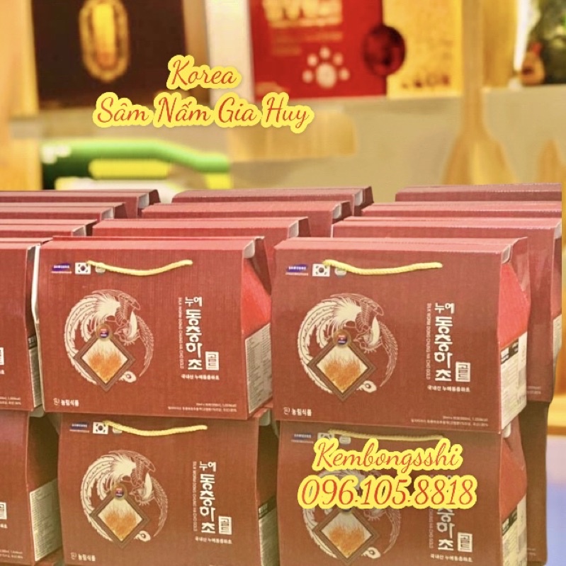Nước Đông Trùng Hạ Thảo CAO CẤP Hàn Quốc, Hộp vàng quai xách 30 gói