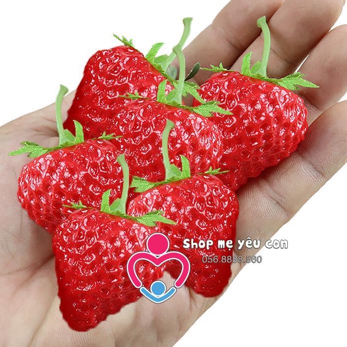 Set 20 Quả Dâu Tây Giả mẫu nhọn tam giác Bằng Nhựa Dùng Trang Trí làm phụ kiện chụp ảnh