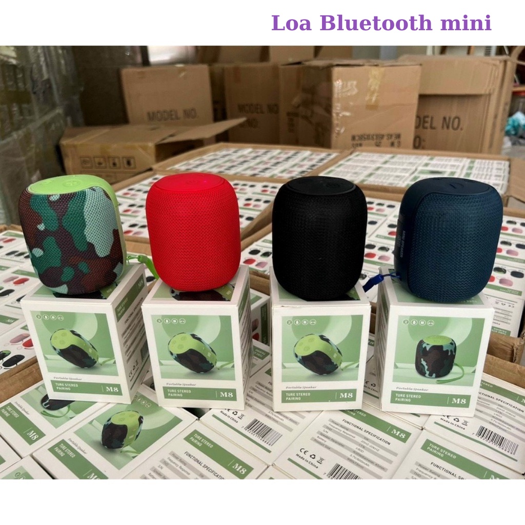 Loa Bluetooth Mini M8 Tueman Bass Cực Mạnh, Loa Bluetooth Di Động Âm Thanh Sống Động Pin Siêu Trâu Hỗ Trợ Thẻ Nhớ