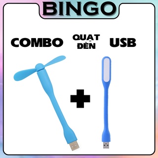 Hình ảnh Combo Quạt + Đèn USB Mini Đa Năng Tiện Lợi Nhỏ Gọn - BINGO STORE