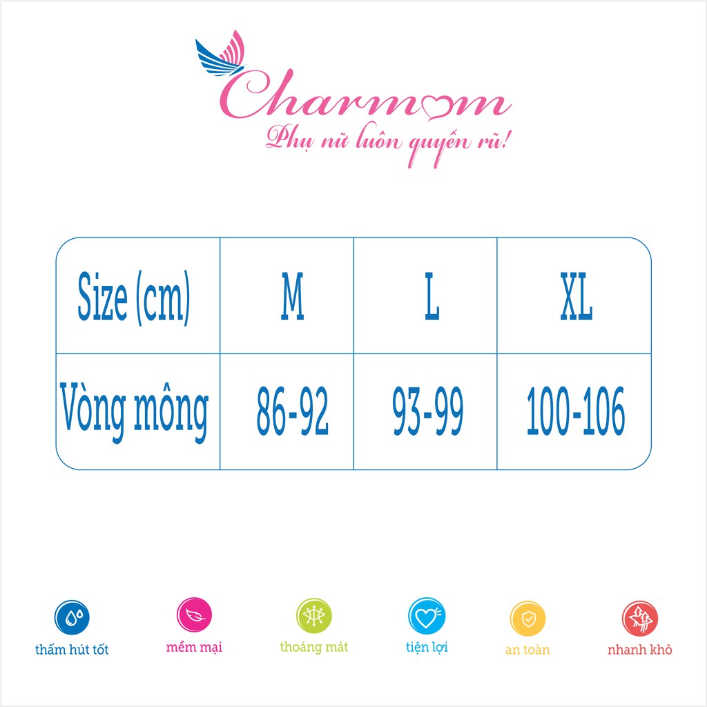 Quần Lót Bầu Lưng Cao Boxer Cotton Charm Mum