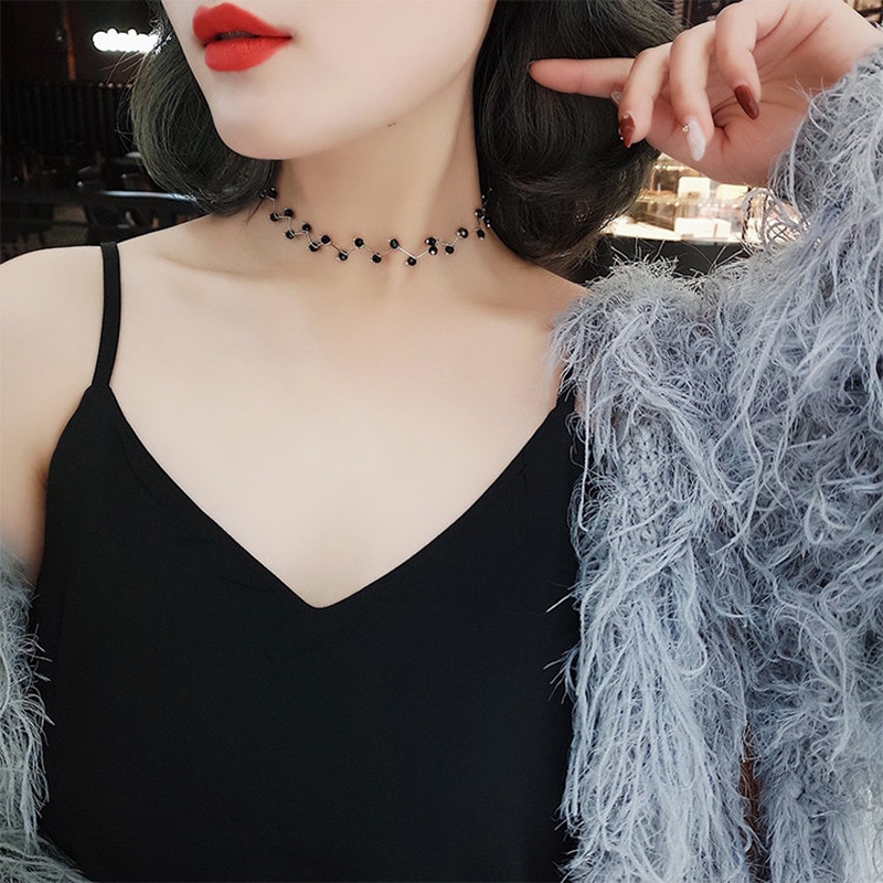 Vòng cổ Ngắn Phối Hạt Ngọc Trai Đơn Giản Thời Trang Cho Nữ