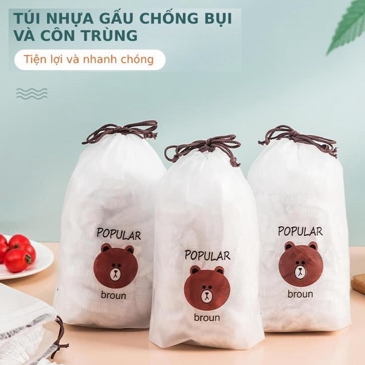 Set 100 Túi Bọc Thực Phẩm - Màng Bọc Thực Phẩm Co Dãn Thông Minh Tái Sử Dụng Nhiều lần