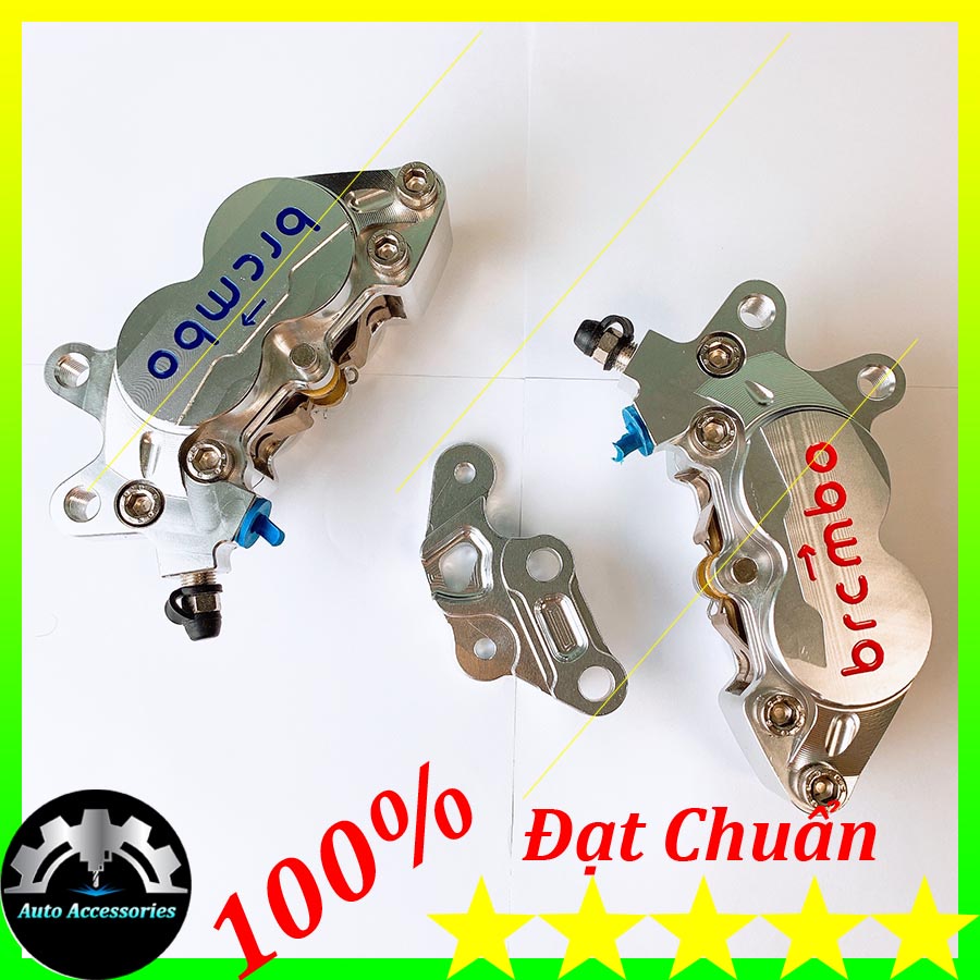 VIP 100% - Heo Trước, Heo Dầu BrCMBE 4piston Kèm Pát CNC gắn trước xe Raider Satria đi đĩa 290mm