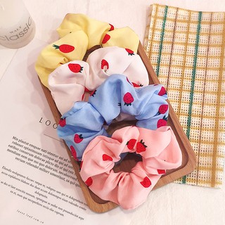 Dây cột tóc vải voan cỡ lớn in hoạt hình kiểu hàn quốc dễ thương