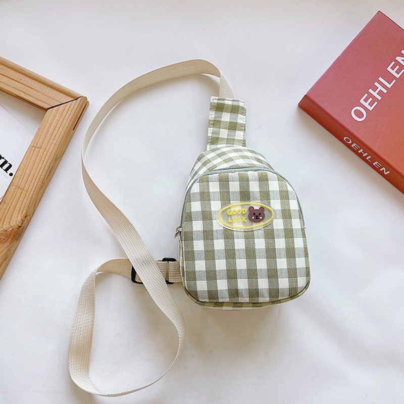 Túi đeo chéo vai họa tiết caro thời trang sành điệu cho trẻ em