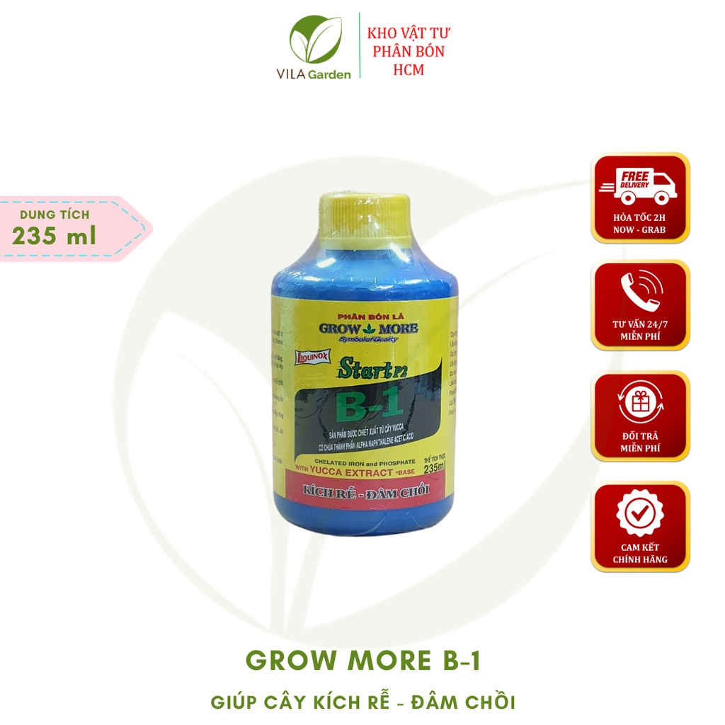 Phân bón lá Vitamin B1 Grow More 235ml