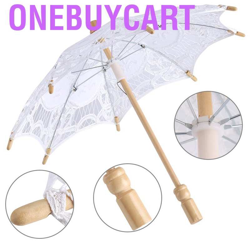 Ô dù cotton vải ren phong cách Vintage trang trí tiệc cưới