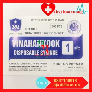 [Bán lẻ 10 chiếc] Bơm tiêm 1 lần Vinahankook 1ml