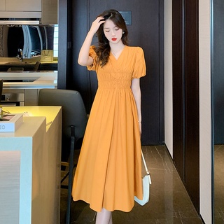 Đầm Tay Ngắn Cổ Chữ V Dáng Ôm Hợp Thời Trang