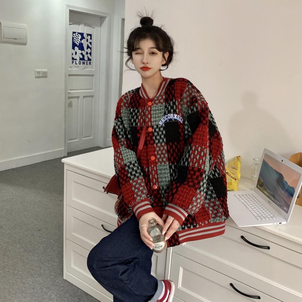 [Hàng ord dáy] ÁO KHOÁC LEN CARDIGAN NỮ TAY DÀI DÀY DẶN ÁO BÓNG CHÀY KẺ SỌC CAO CẤP -jhu | BigBuy360 - bigbuy360.vn