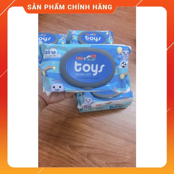 Khăn giấy ướt cho bé TOYS 120 tờ an toàn cho bé sơ sinh và trẻ nhỏ