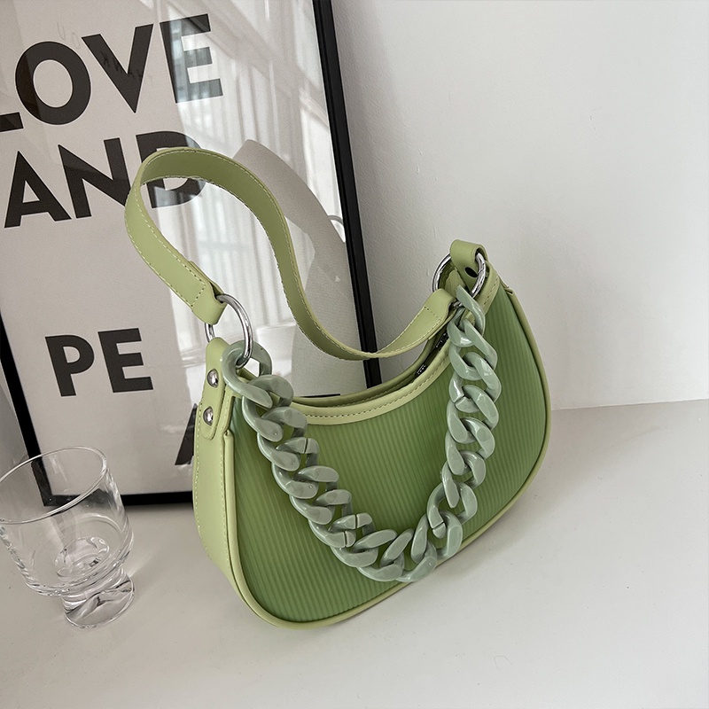 Túi đeo chéo IELGY màu trơn phối dây xích thời trang cho nữ