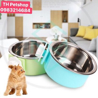 Bát Ăn Inox Treo Chuồng, Gắn Lồng Cao Cấp Dành Cho Chó Mèo