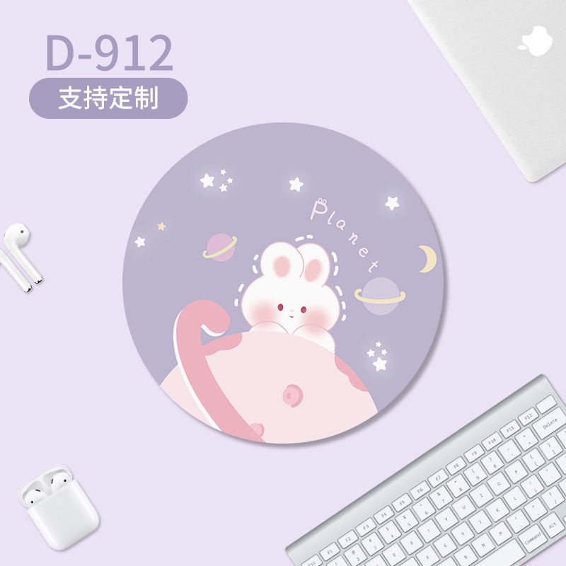 Tấm Lót Chuột Và Bàn Phím Chống Trượt Hình Tròn Họa Tiết Hoạt Hình Dễ Thương