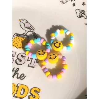 Nhẫn hạt cườm mặt cười - Smiley Beaded Ring
