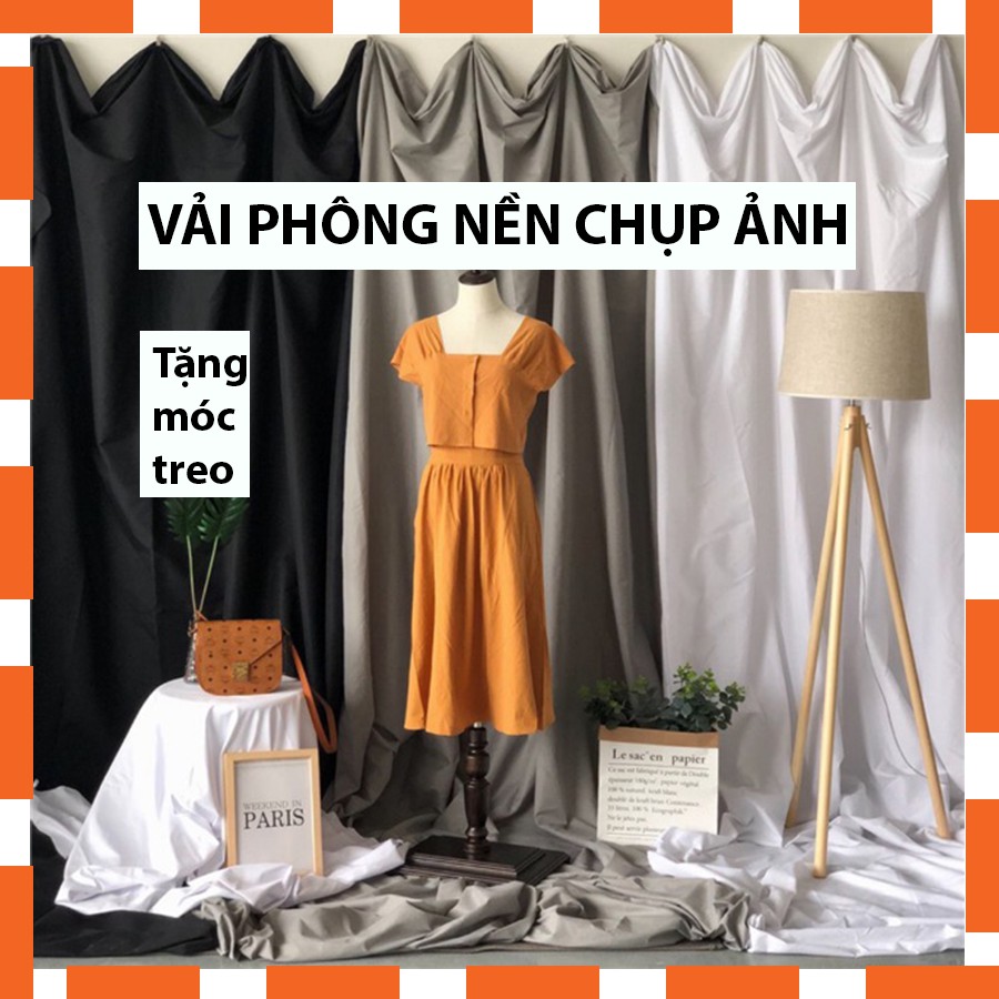 Vải background chụp ảnh 4 mét x 2,4 mét  [TẶNG MÓC]. Phông nền chụp hình, decor phụ kiện trang trí - DiTu Decor