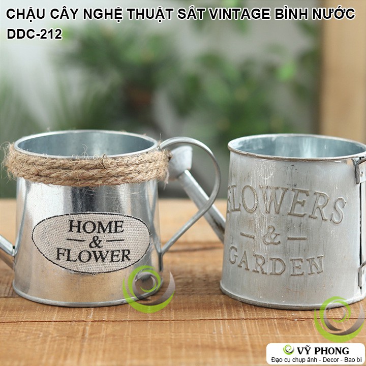 CHẬU CÂY SẮT BÌNH HOA VINTAGE PHONG CÁCH BẮC ÂU NORDIC TRANG TRÍ VƯỜN ĐẠO CỤ CHỤP ẢNH SẢN PHẨM INS DDC-212