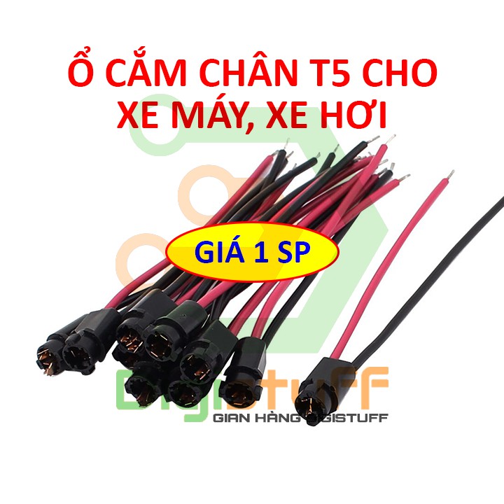 Ổ cắm chân T5 thay đui đèn mặt đồng hồ / cốp xe cho xe máy xe hơi