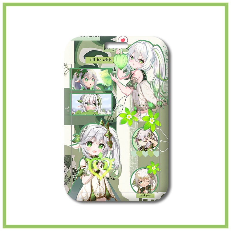 Nahida Card Cover Genshin Impact Grass God New Lesser Lord Kusanali Student Customized Protective Case ID Cover Sumeru Bus Card Anime Lanyard Game Personality Cute Loli Name Tag